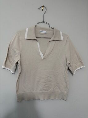 Calvin Klein Jeans Short Sleeve Polo Knit Top